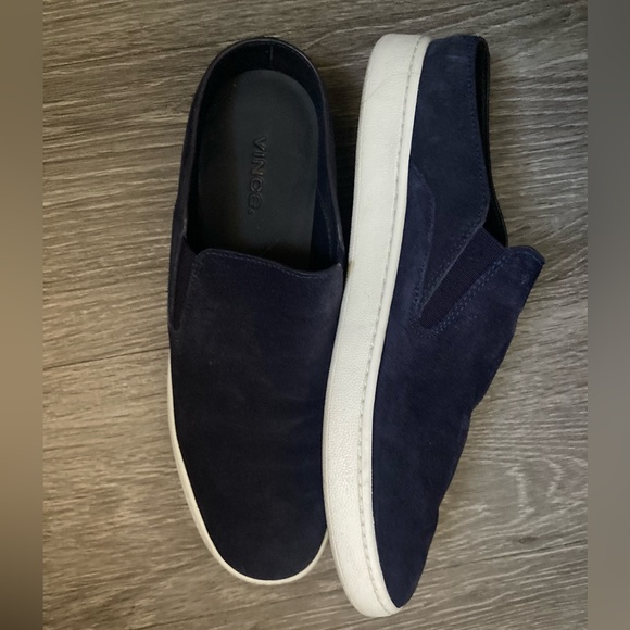 Vince Women's Navy Suede Mules - Picture 2 of 5